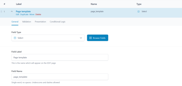 Using ACF custom fields to easily set a page template in Bricks Builder