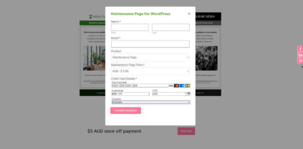 Display external URL in modal popup